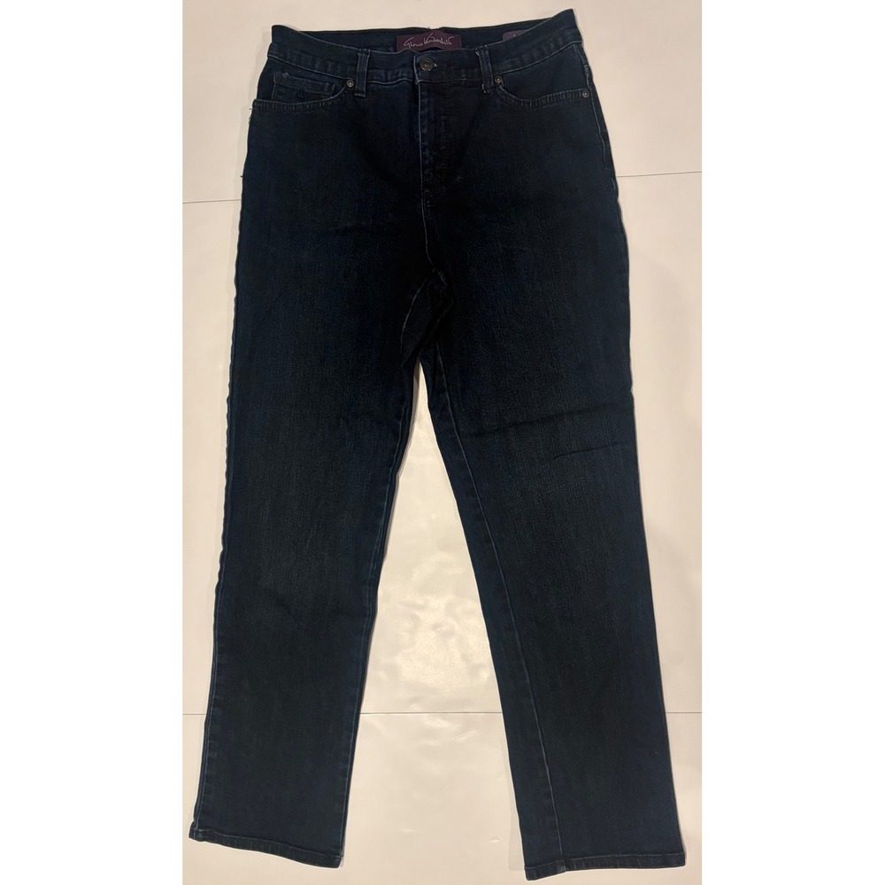 Gloria Vanderbilt Amanda High Rise Tapered Jeans Dark Wash Size 8 Indigo Denim